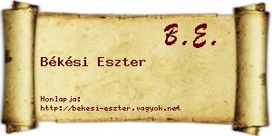 Békési Eszter névjegykártya
