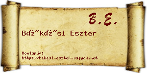 Békési Eszter névjegykártya